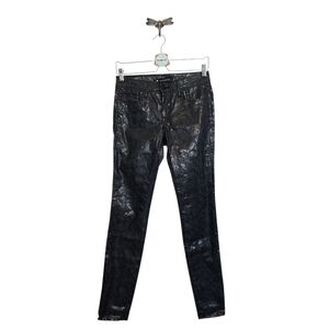 🔴 3/$15 Buffalo David Bitton Snake Embossed Black Skinny Jean Size 27 Coated